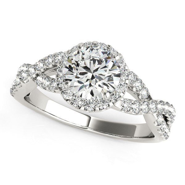 14k White Gold Entwined Split Shank Diamond Engagement Ring (1 1/2 cttw) - Alexandria Jewelry & Company Beverly Hills