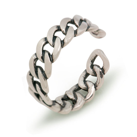 Fashion Vintage Silver Net Solid 925 Sterling Silver Adjustable Ring Women