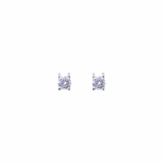 Simple Round Cut White CZ 925 Sterling Silver Pendant Women