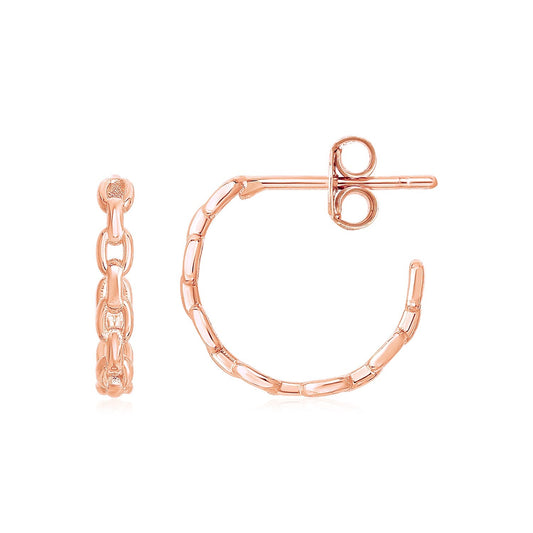 14k Rose Gold Delicate Chain Hoop Earrings - Alexandria Jewelry & Company Beverly Hills