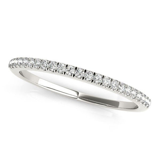 14k White Gold Classic Pave Set Diamond Wedding Band (1/8 cttw) - Alexandria Jewelry & Company Beverly Hills