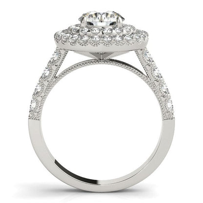 14k White Gold Diamond Engagement Ring with Double Pave Halo (2 5/8 cttw) - Alexandria Jewelry & Company Beverly Hills