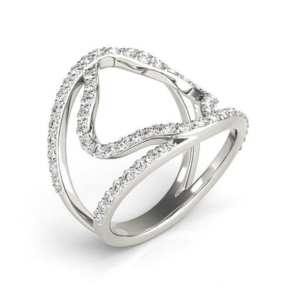 14k White Gold Diamond Flower Style Dual Band Ring (5/8 cttw) - Alexandria Jewelry & Company Beverly Hills