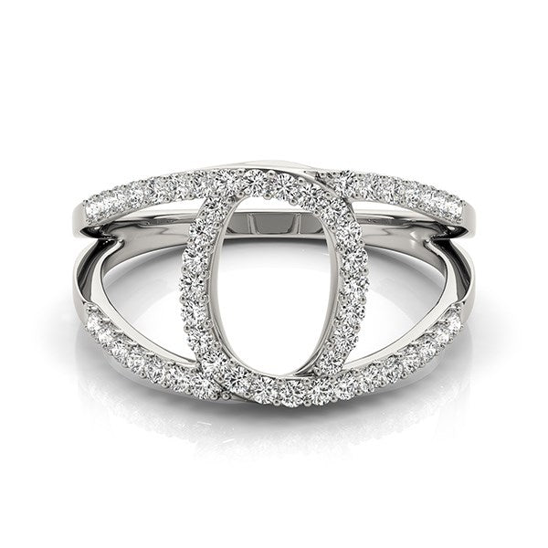 14k White Gold Diamond Loop Style Dual Band Ring (1/2 cttw) - Alexandria Jewelry & Company Beverly Hills