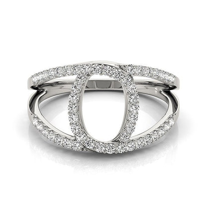 14k White Gold Diamond Loop Style Dual Band Ring (1/2 cttw) - Alexandria Jewelry & Company Beverly Hills