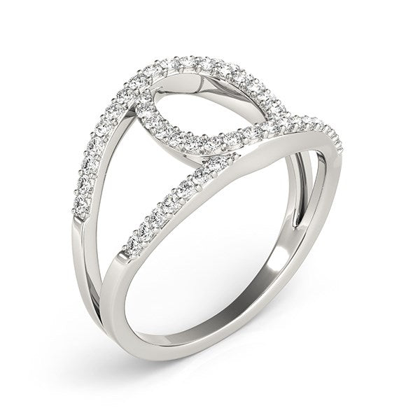 14k White Gold Diamond Loop Style Dual Band Ring (1/2 cttw) - Alexandria Jewelry & Company Beverly Hills
