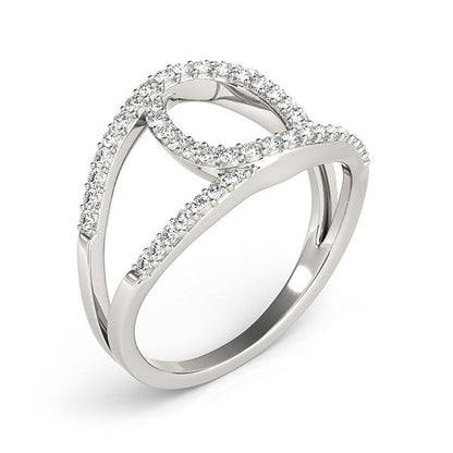 14k White Gold Diamond Loop Style Dual Band Ring (1/2 cttw) - Alexandria Jewelry & Company Beverly Hills