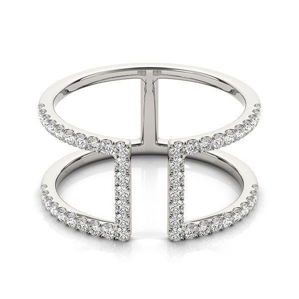 14k White Gold Modern Dual Band Style Diamond Ring (1/2 cttw) - Alexandria Jewelry & Company Beverly Hills