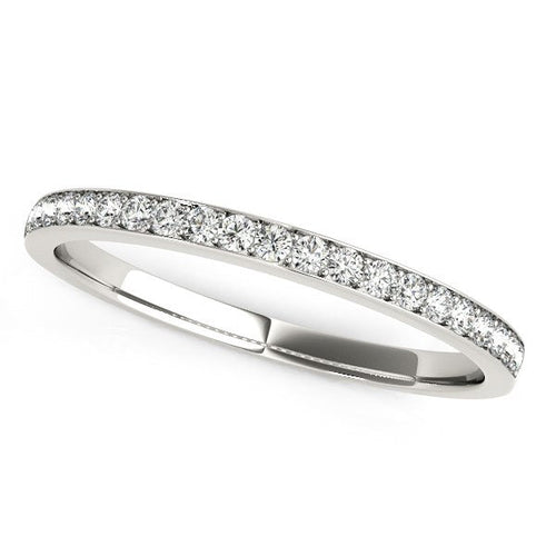 14k White Gold Prong Setting Round Diamond Wedding Band (1/5 cttw) - Alexandria Jewelry & Company Beverly Hills