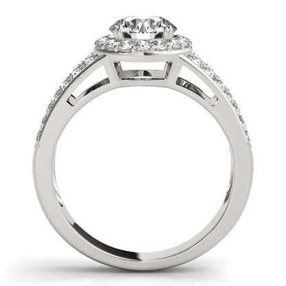 14k White Gold Round Split Shank Style Diamond Engagement Ring (1 1/2 cttw) - Alexandria Jewelry & Company Beverly Hills