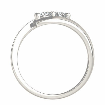 14k White Gold Round Two Stone Common Prong Diamond Ring (1/2 cttw) - Alexandria Jewelry & Company Beverly Hills