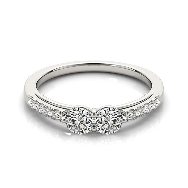 14k White Gold Two Stone Round Diamond Ring (5/8 cttw) - Alexandria Jewelry & Company Beverly Hills