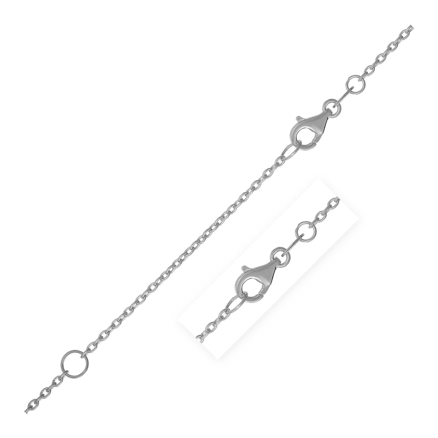 Extendable Cable Chain in 14k White Gold (1.2mm) - Alexandria Jewelry & Company Beverly Hills
